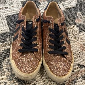 Vintage Havana Rose Gold glitter shoes